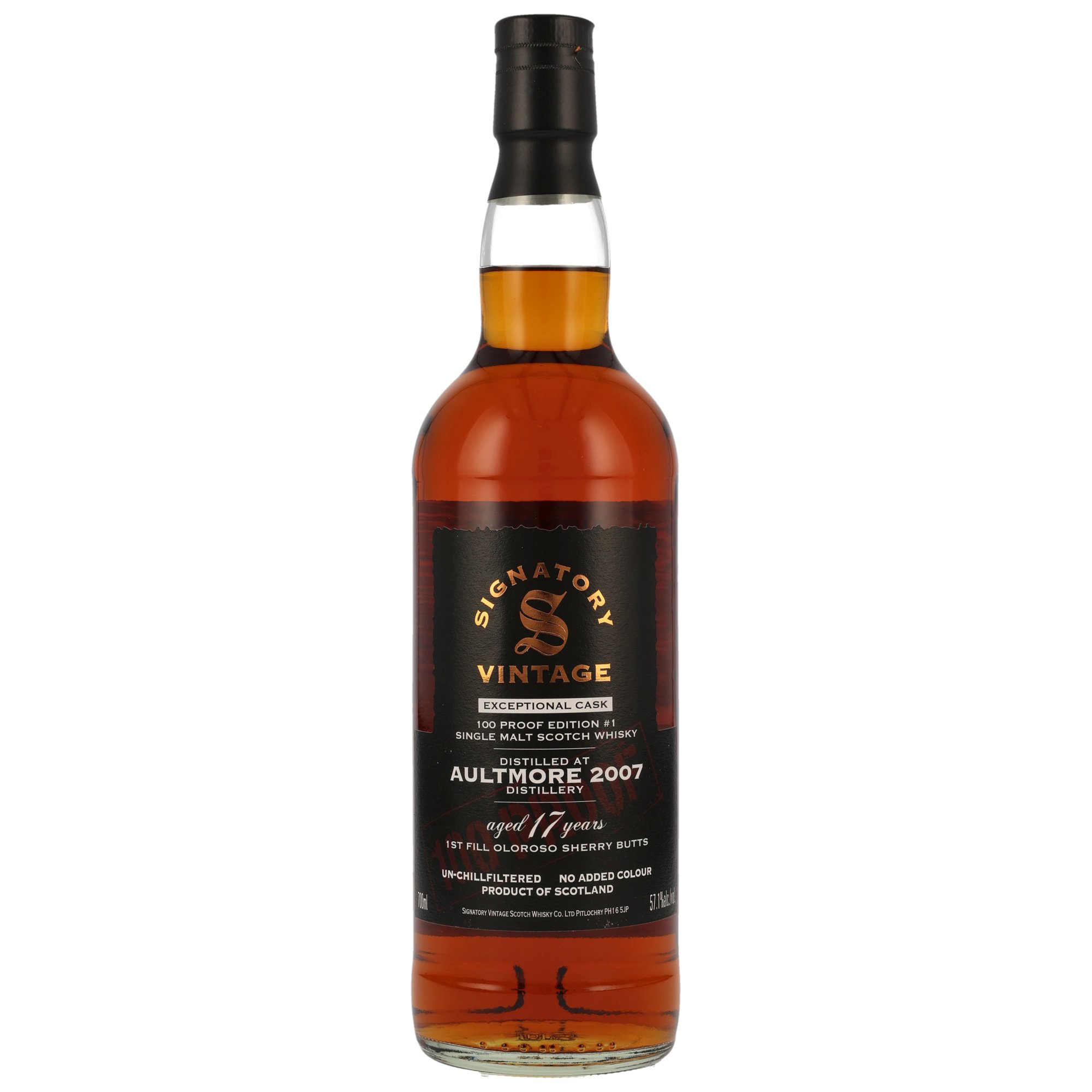 Aultmore 100 Proof  Single Malt Scotch Whisky Signatory Exceptional Cask Edition #1