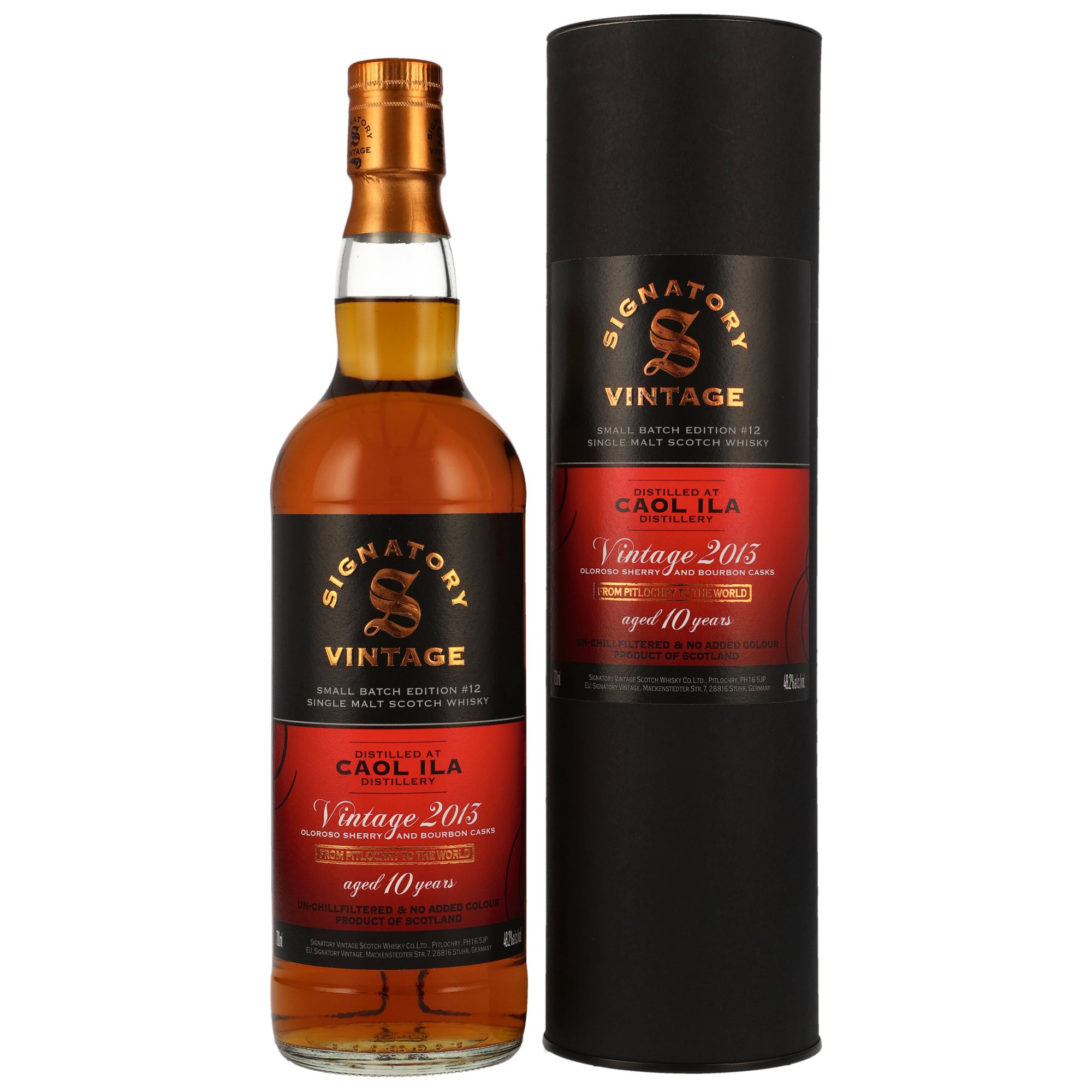 Caol Ila Peated Islay Single Malt Whisky 2013 Signatory Vintage