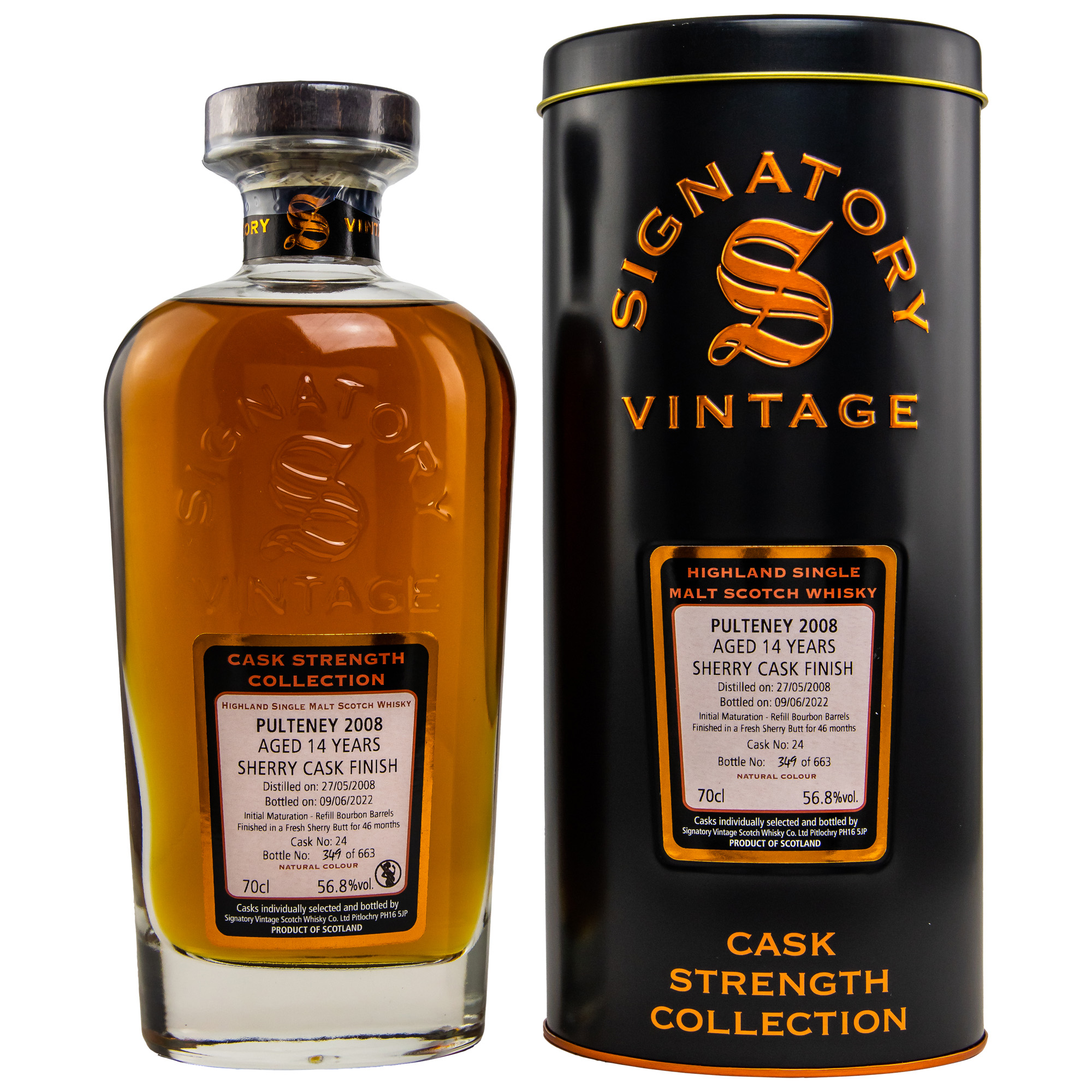 Pulteney Single Malt Whisky 14 Jahre 2008 Signatory Vintage Cask Strength Collection