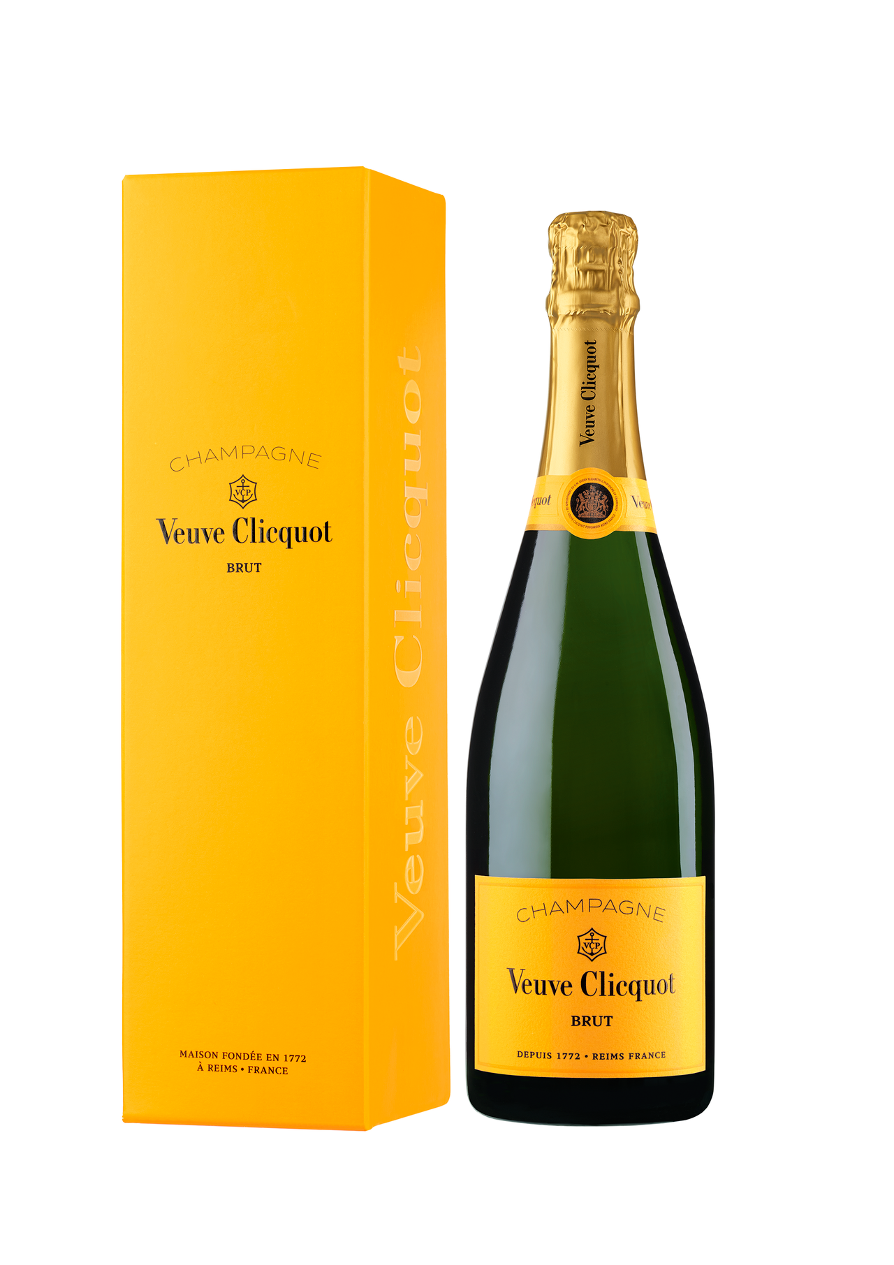 Geschenkkarton | Veuve Yellow Clicquot ml | Wolf mit Champagner Spirituosen Vol. 12.5% 750 Label Brut